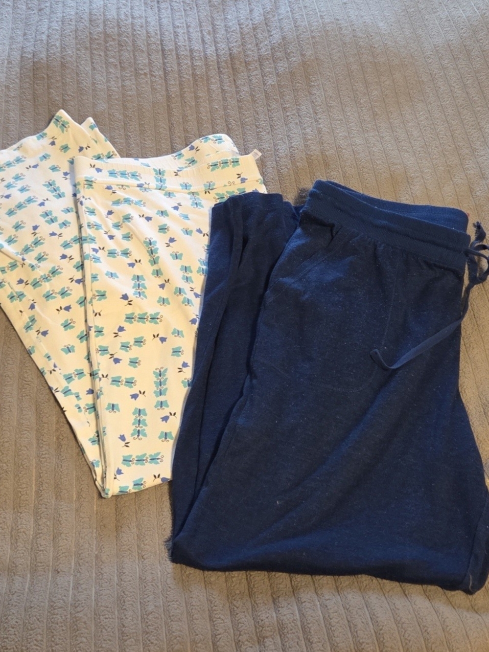 Old Navy White Pajama Pants with Blue floral print